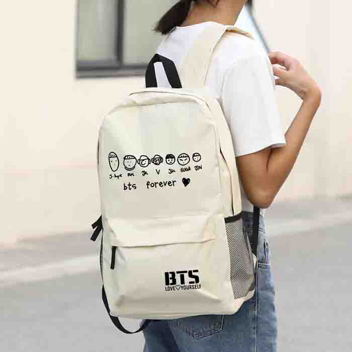 BTS Butter School Backpack Book Bag with free BTS necklace